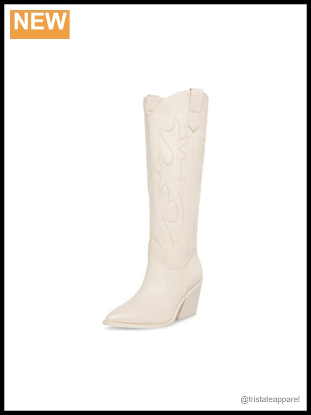 Madden Girl Arizona Western Mid-Calf Boots Pull-On Block Heel Leather